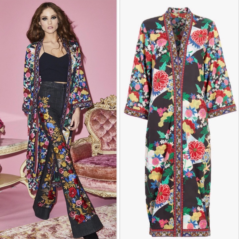 Alice + Olivia Floral Lynn Kimono Jacket